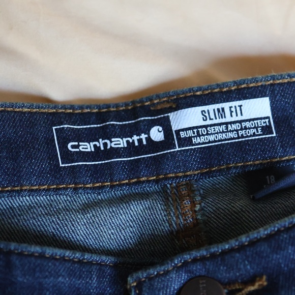 Womens carthartt denim slim short fit jeans - Picture 3 of 10